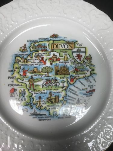 Wood & Sons 1940's Burslem Stratford alpine white ironstone plate - Devon (6634)