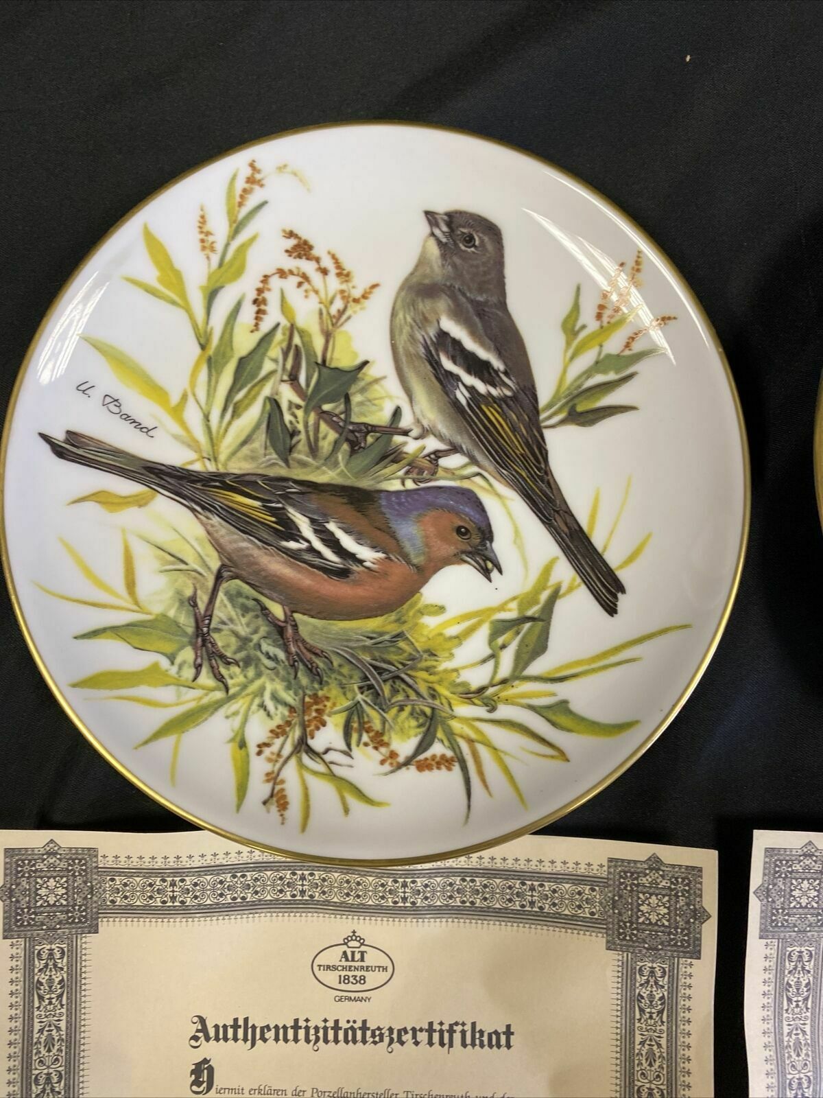 WWF Tirschenreuth Bands Songbirds Europe Plates x2 Bullfinch & Great Tit (7829