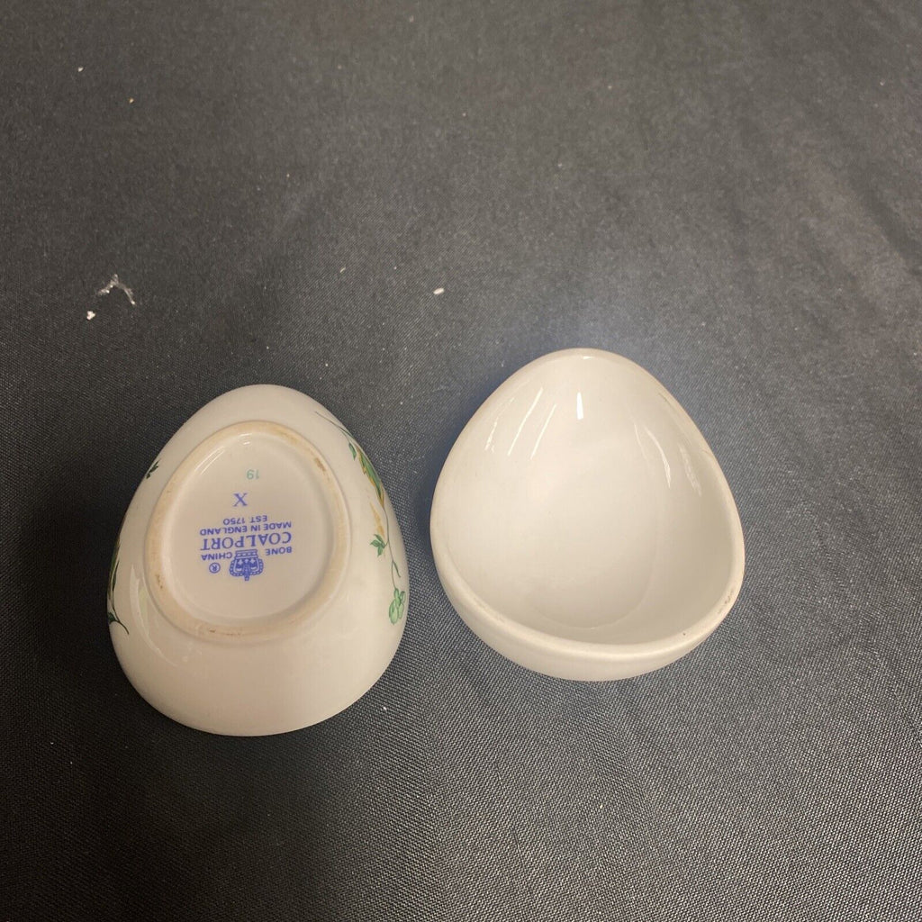Trinket Box EGG - Coalport England Bone China Pretty Floral Egg - (9193)