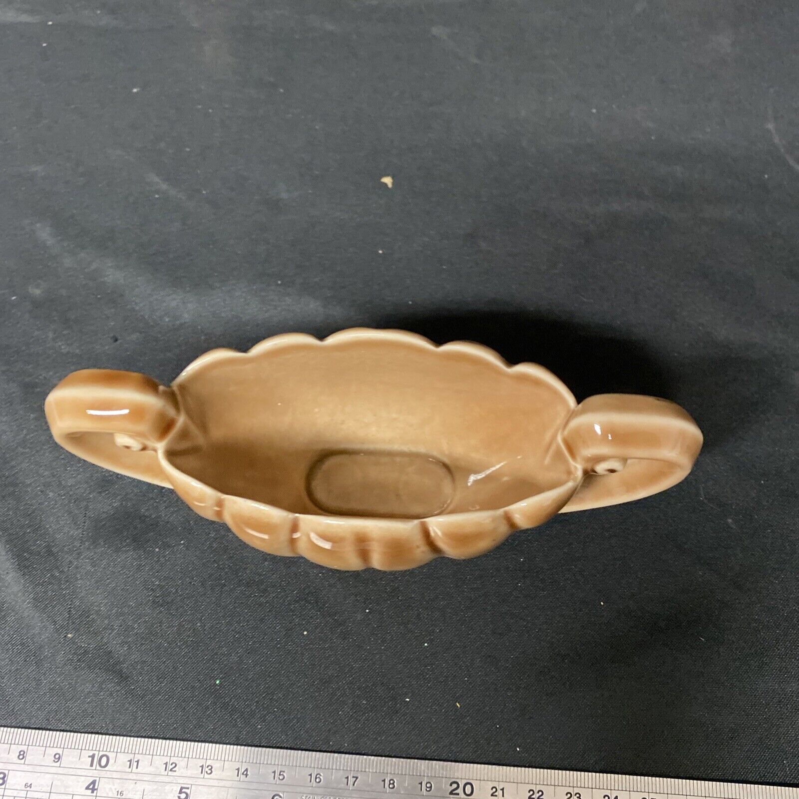 WADE Ceramic two handled posy vase in brown no chips - (9185)