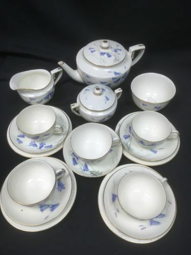 Royal Worcester SEDGLEY signed china RARE Art Deco 1923 - Teapot cups etc (2763)