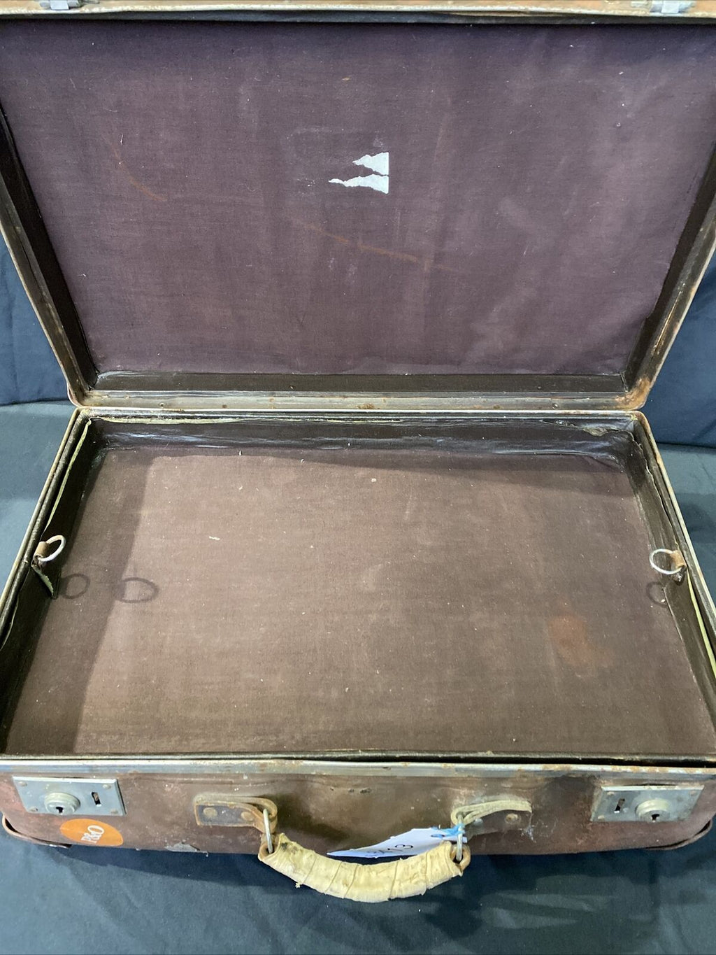 Vintage Antler Gents Travel luggage suitcase Woodbine Bremen Ship - (8413)