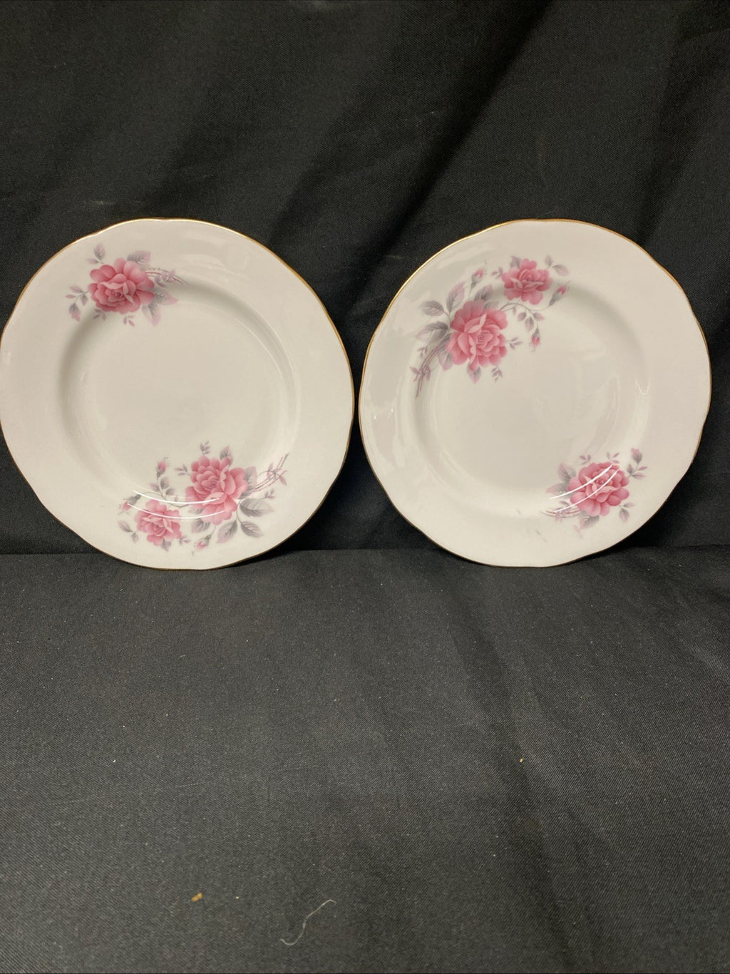 Duchess Fine China Pink Rose Pair of side plates (2) - (1589)