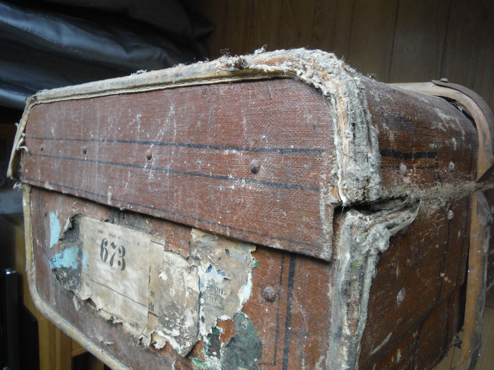 Vintage Luggage Trunk - Original - Garantiert Echt Rohrplatten 1900's (777)