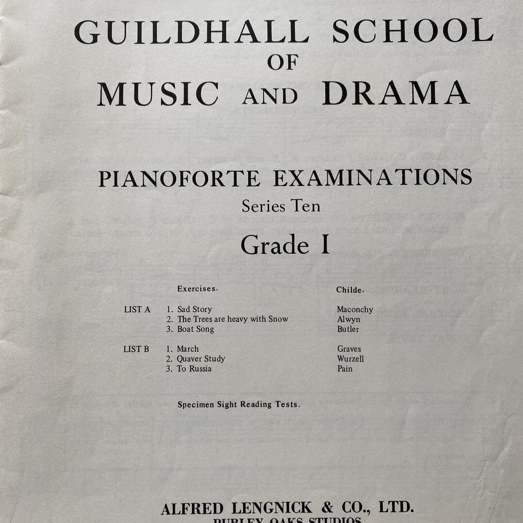 Piano Music Books x 4 from Guildhall School of Music and Drama 1950's - (9542)