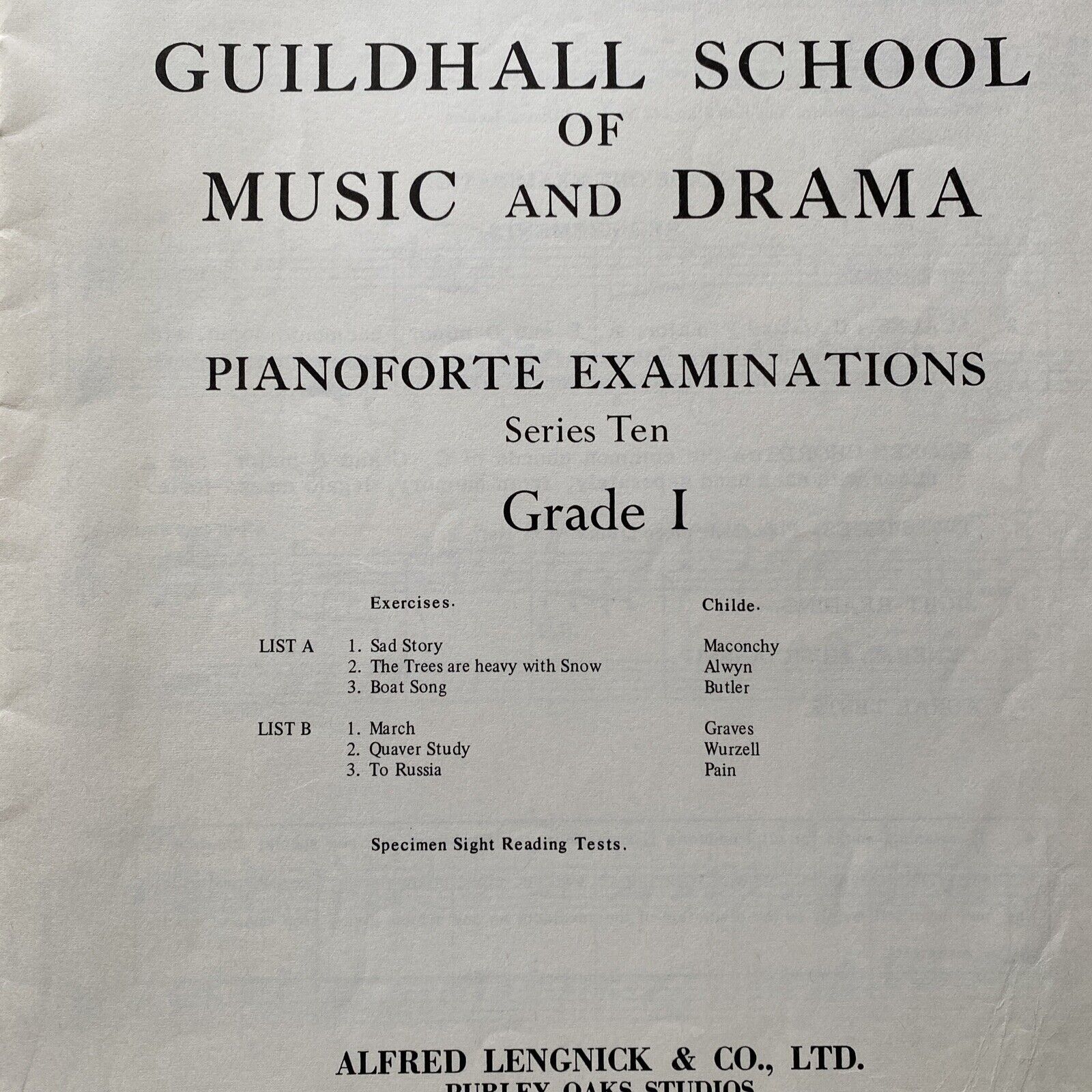 Piano Music Books x 4 from Guildhall School of Music and Drama 1950's - (9542)