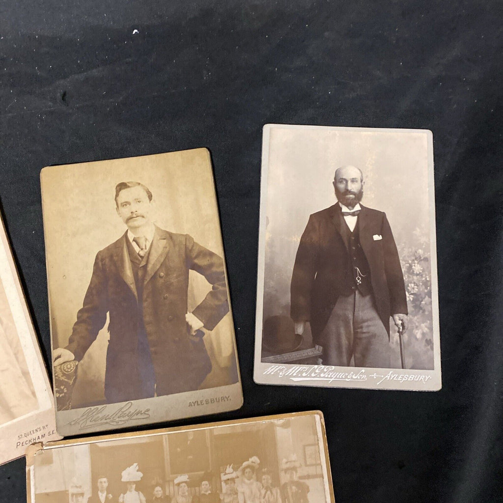 Victorian Cabinet Photos x 5 - 4 x Gentlemen and 1 x Group Photos - (5509)