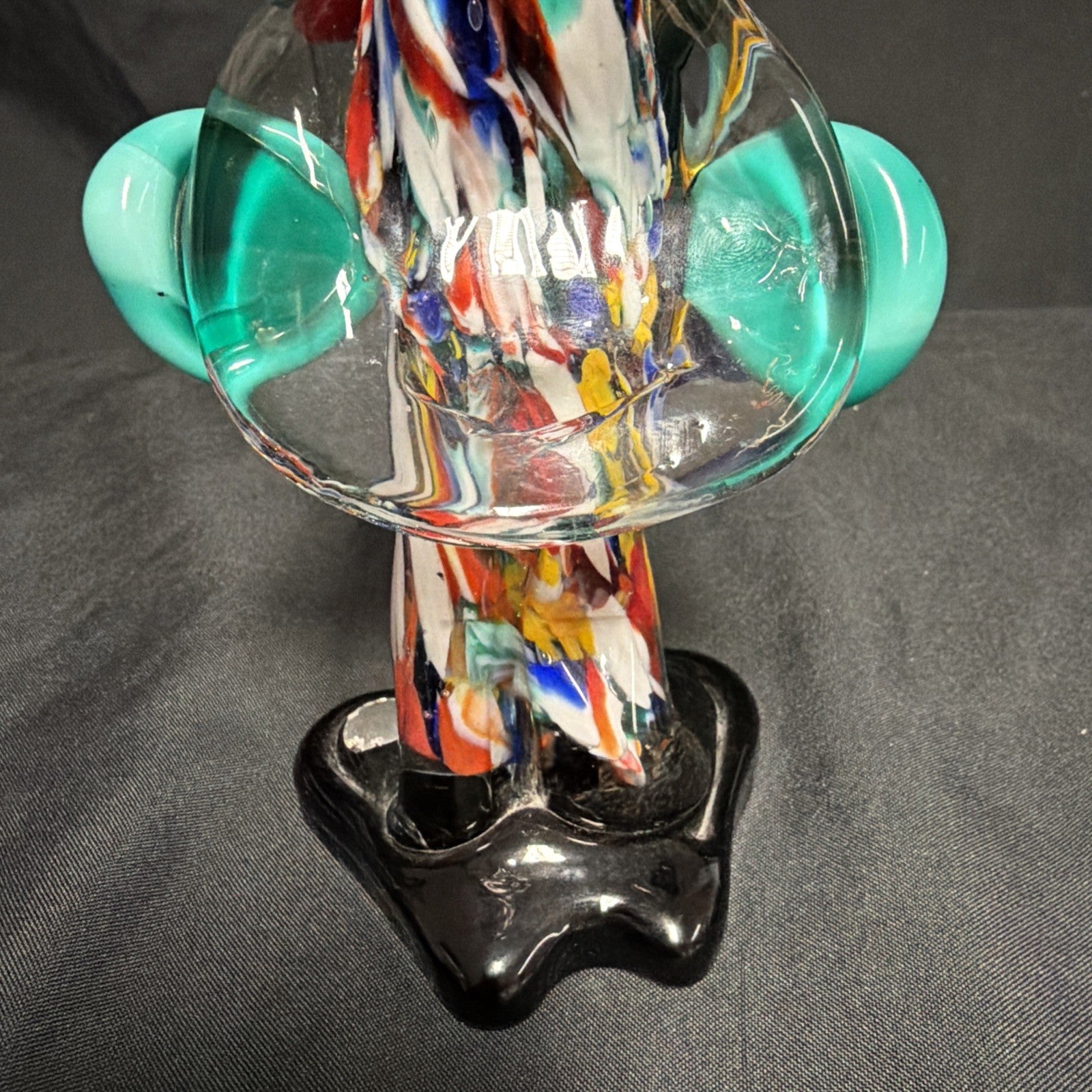 Genuine 1960's Murano Glass Clown with Guitar 10" with label Musician - (1962)