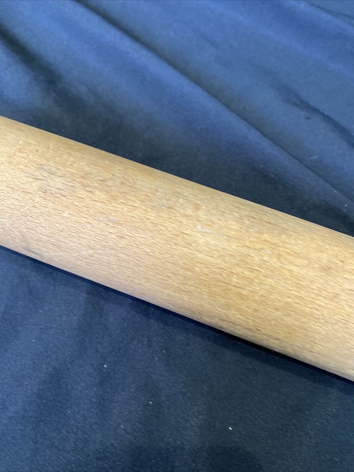 Antique Solid Wooden Rolling Pin 9" barrel 17" total turning handles - (8444)