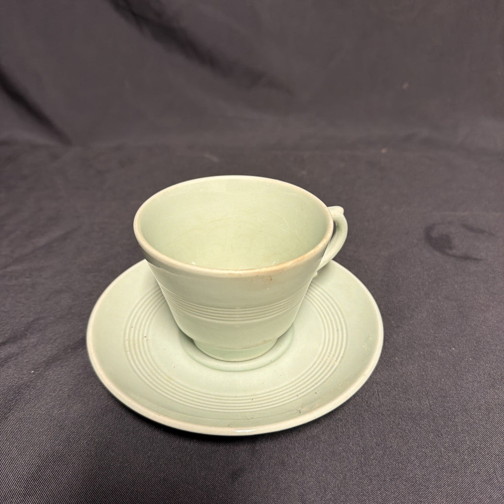 Wood's Ware Beryl Utility Green 1940's Large Breakfast Cup & Saucer x 1- (1921) 