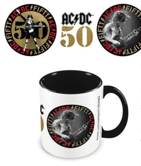 MUG Boxed Ceramic Coloured Inner - AC/DC, 50th Anniversary