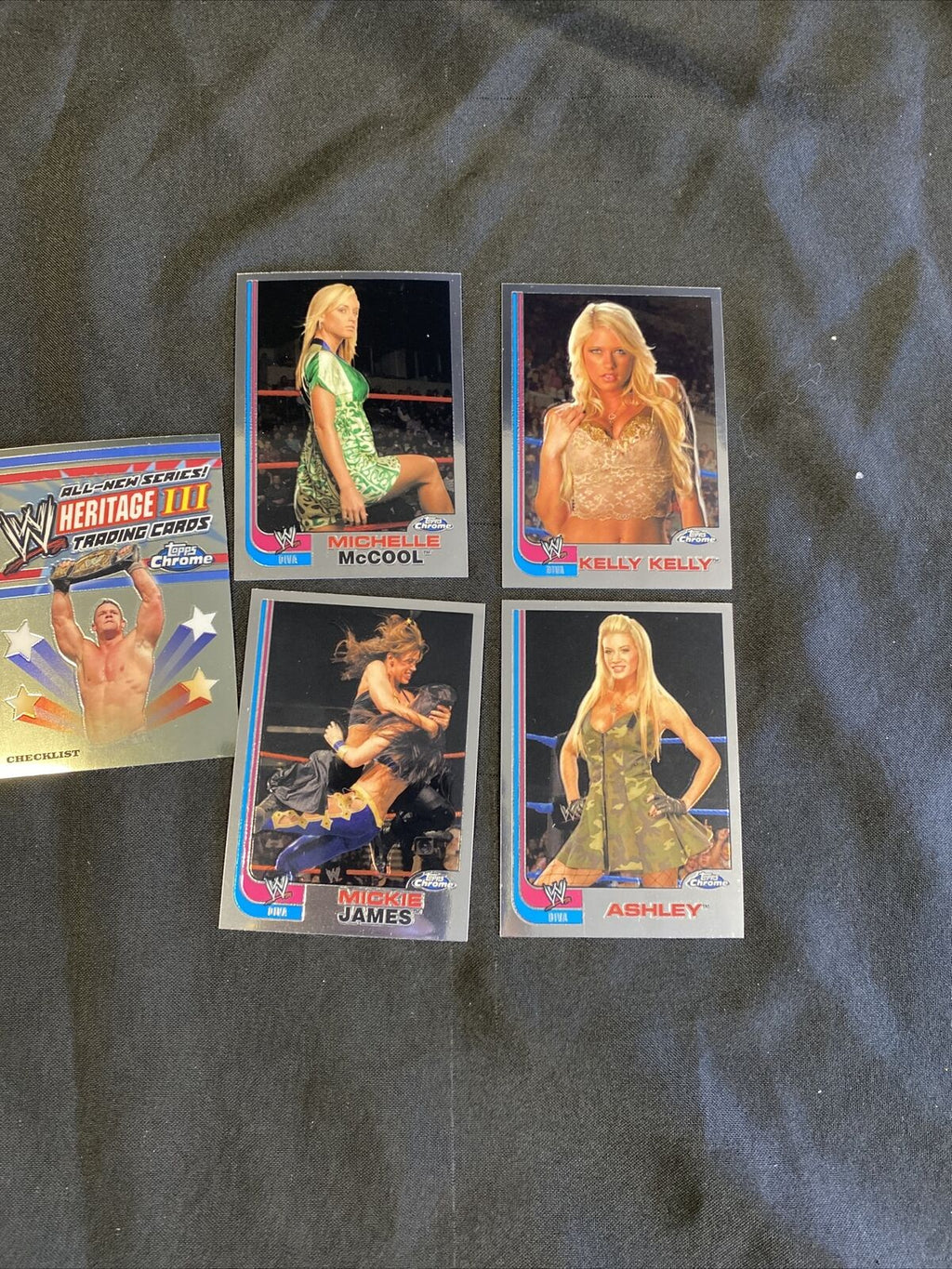 Topps WWE Chrome 2008 MINT Opened to Identify 4 x Diva + 1 Checklist Card (6658