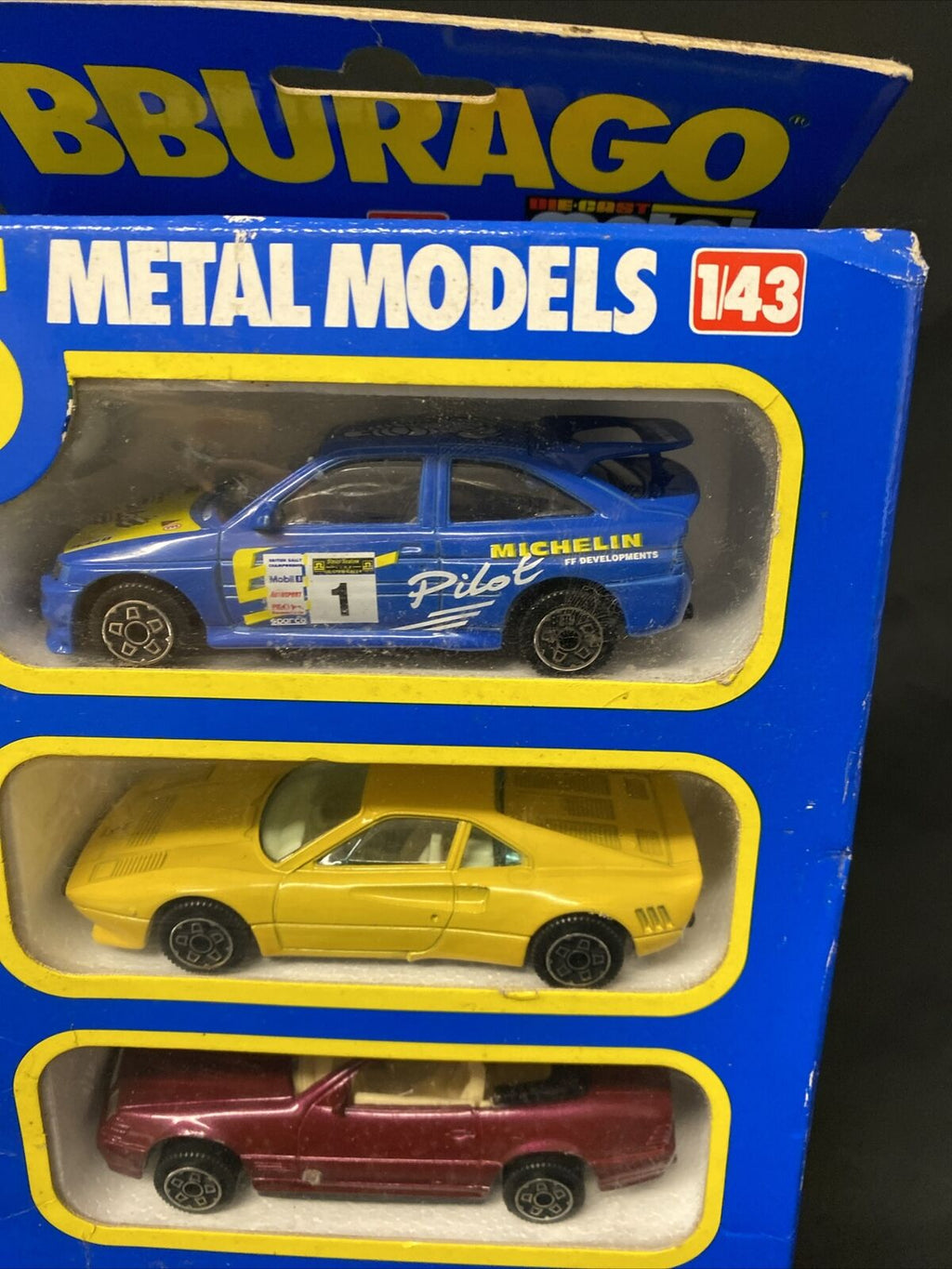 Vintage 1990's BBurago 5x Metal Car Models Cod. 4301 Diecast Mint Made in Italy
