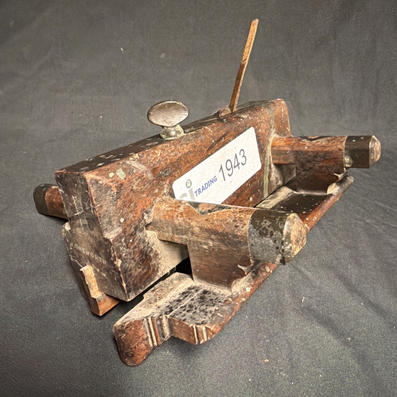 Antique British Wooden Plough Plane 9.5" - (1943)