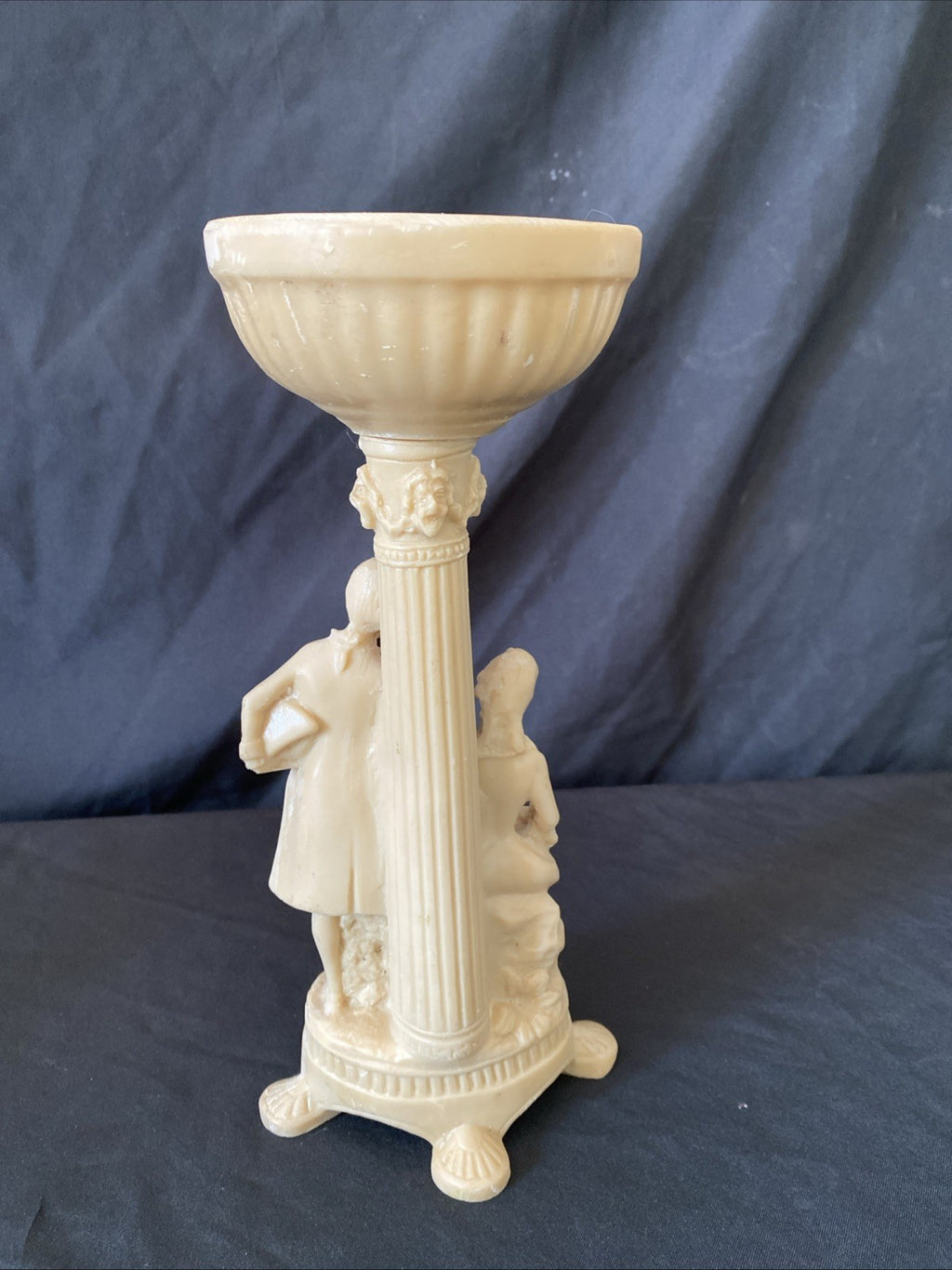 Vintage Resin J.B Reg Design Courting Couple Figure Candle Holder 1970's (1186)
