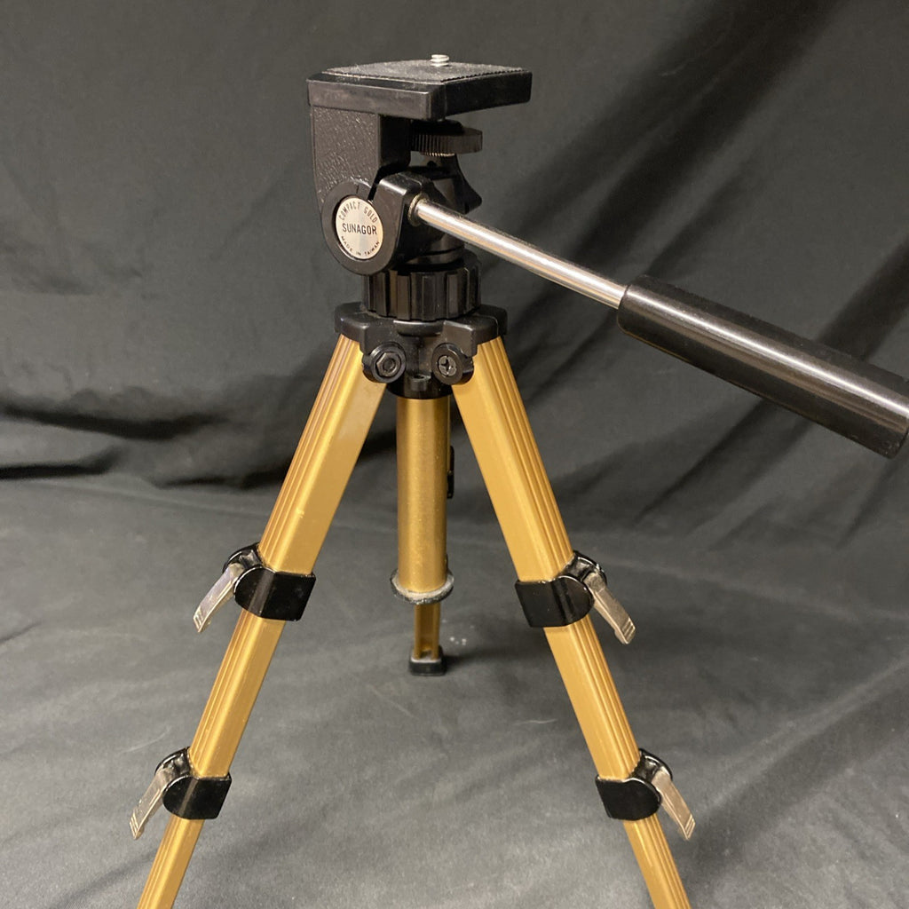 Sunagor Compact Gold Camera Tripod 36.5cm tall stable with metal legs - (1408)