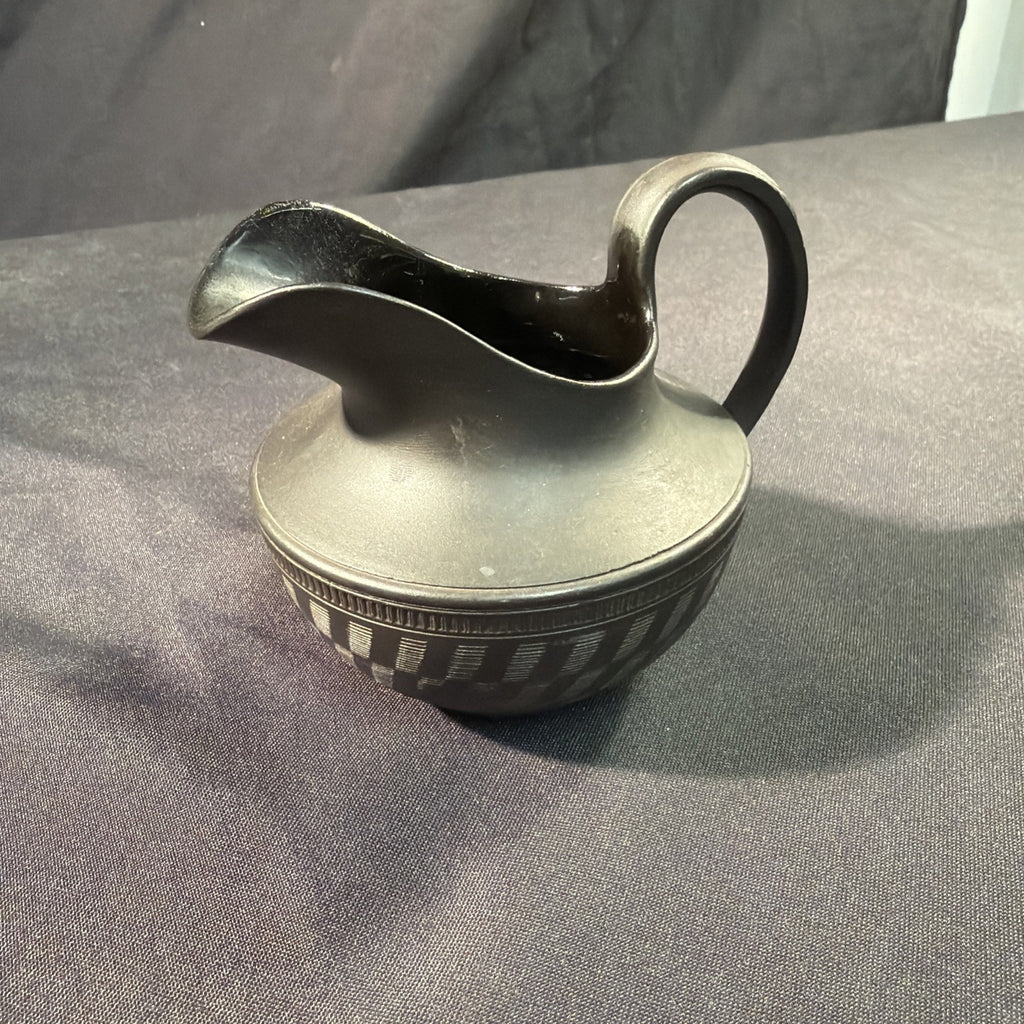 Vintage Black Basalt Jug / Creamer 9cm tall Wedgwood? - (1981)