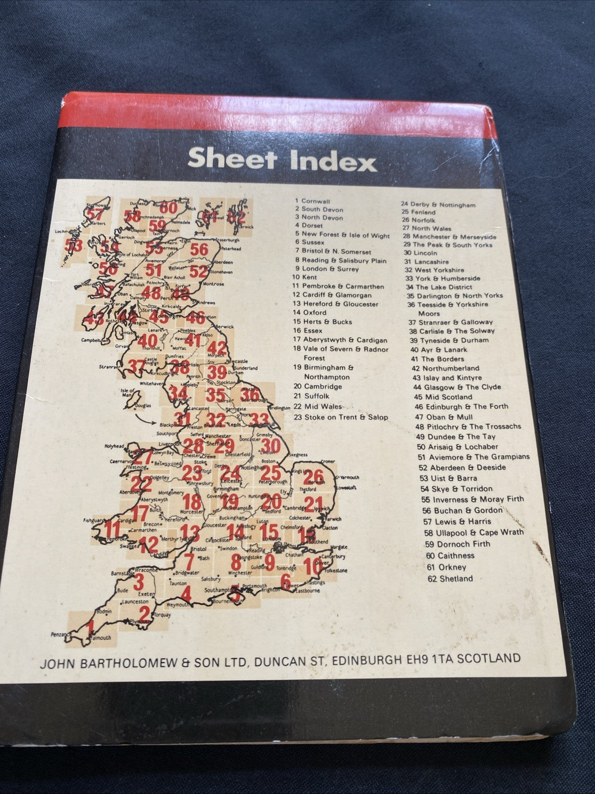 The Peak & South Yorks Bartholomew National Map 1:100 Scale #29 (1269)
