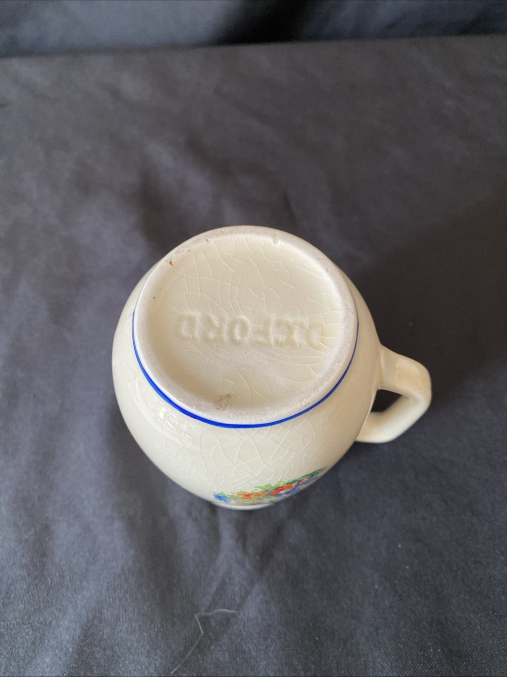 Antique Cream Jug Oxford Backstamp Sadler? Crinoline Lady Design 8cm tall (5832)