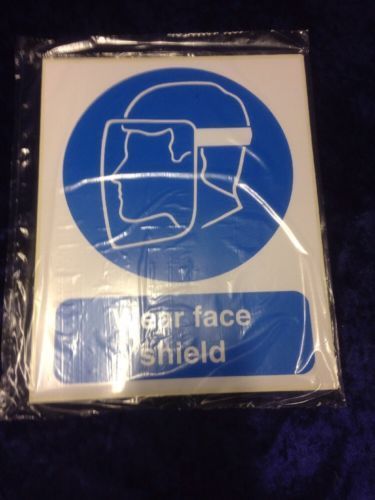 Safety Sticker Sign 200x250mm Pack of 10-  WEAR FACE SHIELD (709