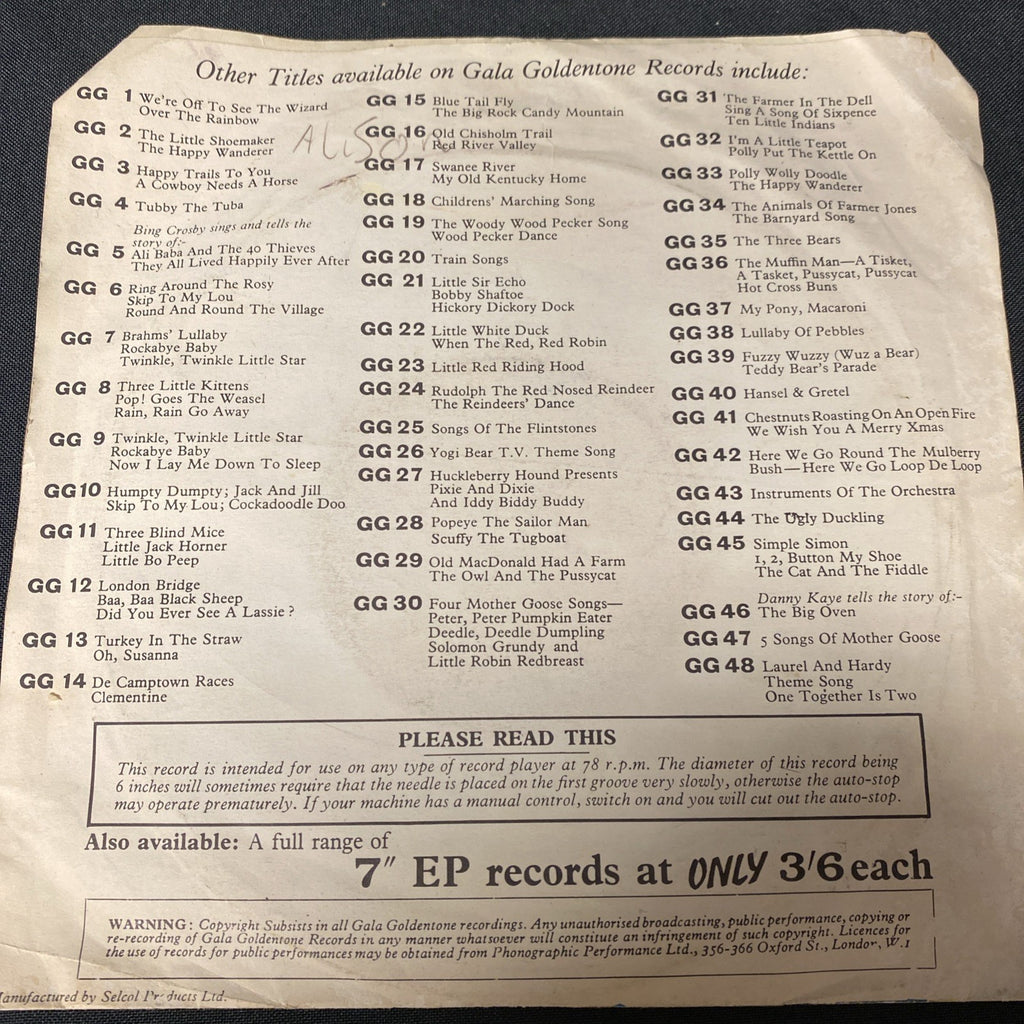 VINYL RECORD - Goldentone ORANGE Vinyl The Childrens Marching Song - (1440)