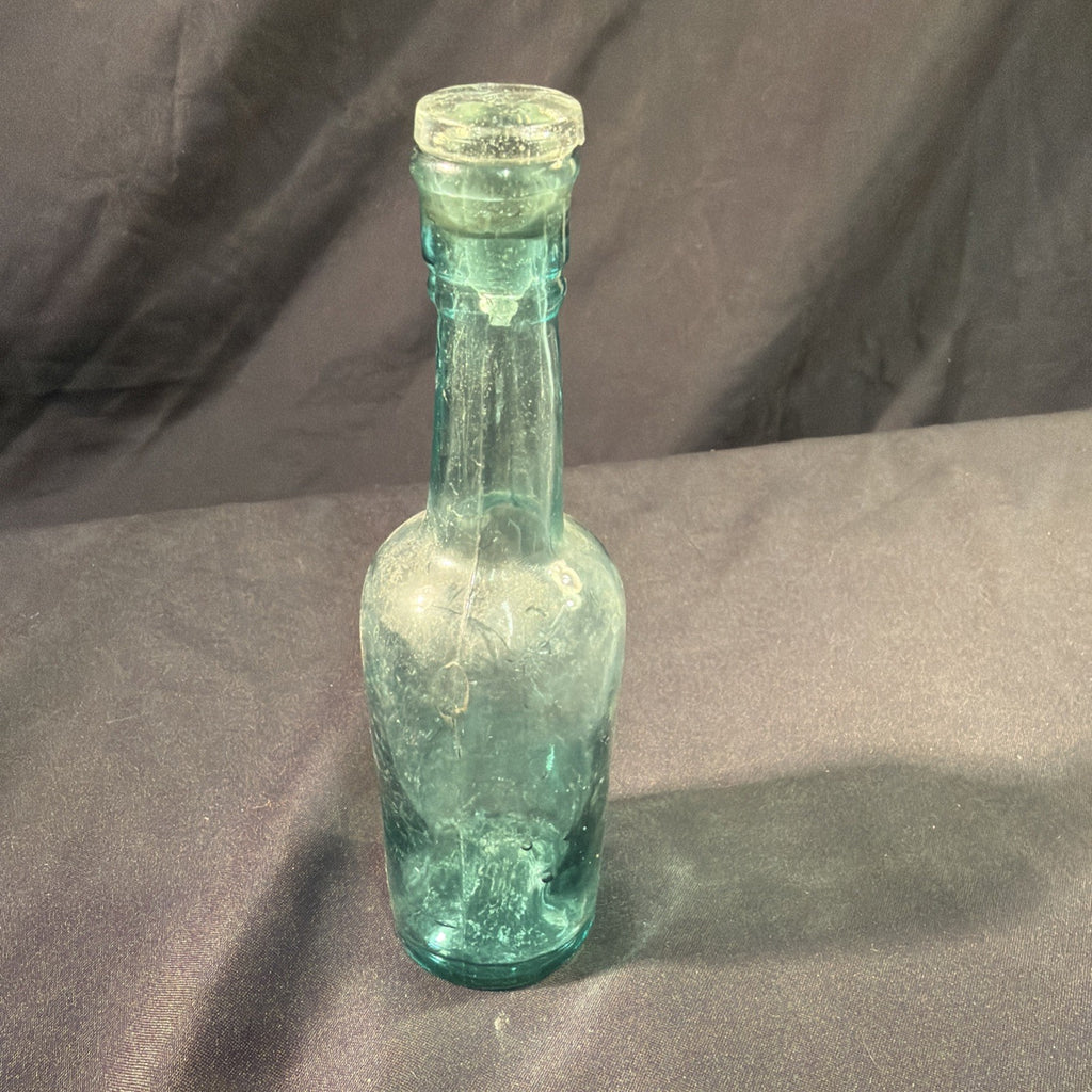 Antique Glass Bottle Gartons with glass stopper 1800's 20cm tall - (2014)