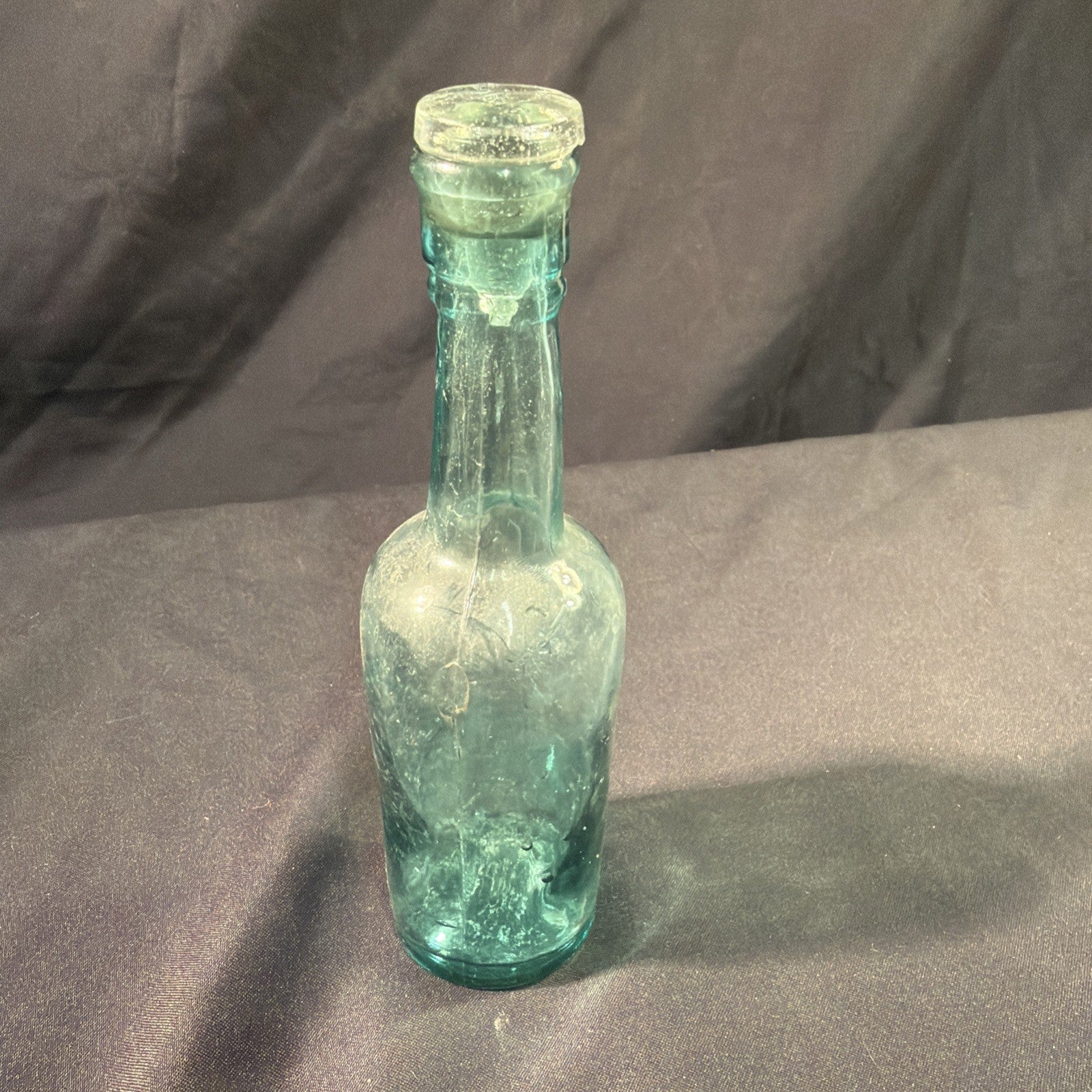 Antique Glass Bottle Gartons with glass stopper 1800's 20cm tall - (2014)