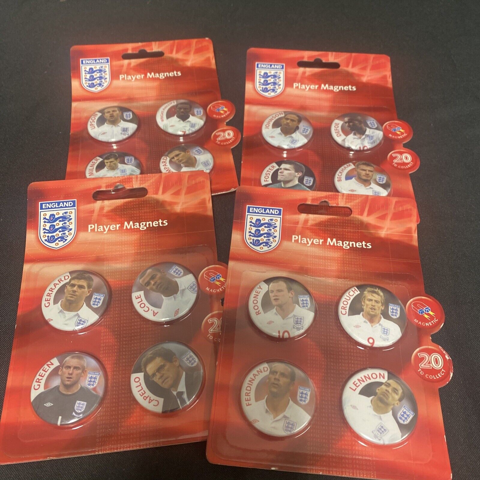 England World Cup 2010 Official Player Magnets x 16 NEW in packet - 9382