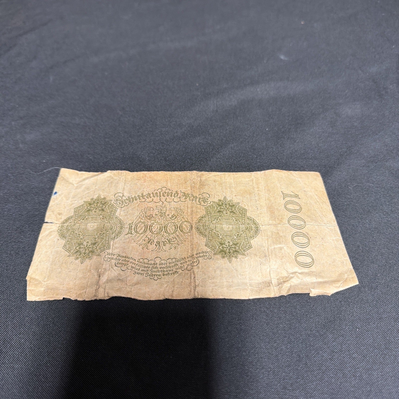 Bank Note Antique 10000 Zehntausend Mark Berlin 1922 German Banknote - (2354)