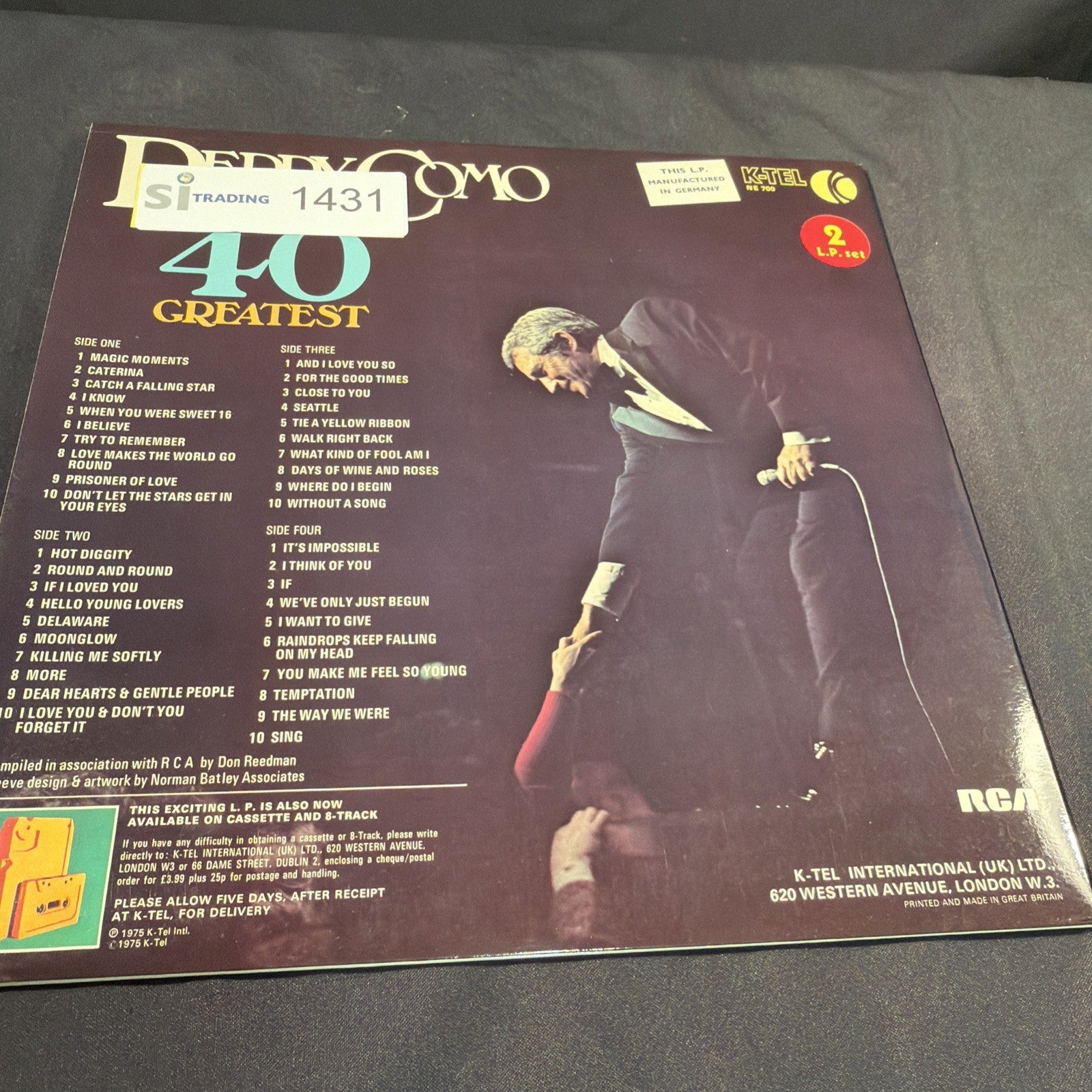 VINYL RECORD - Perry Como 40 Greatest Hits 2 x LP - 1975 - (1431)