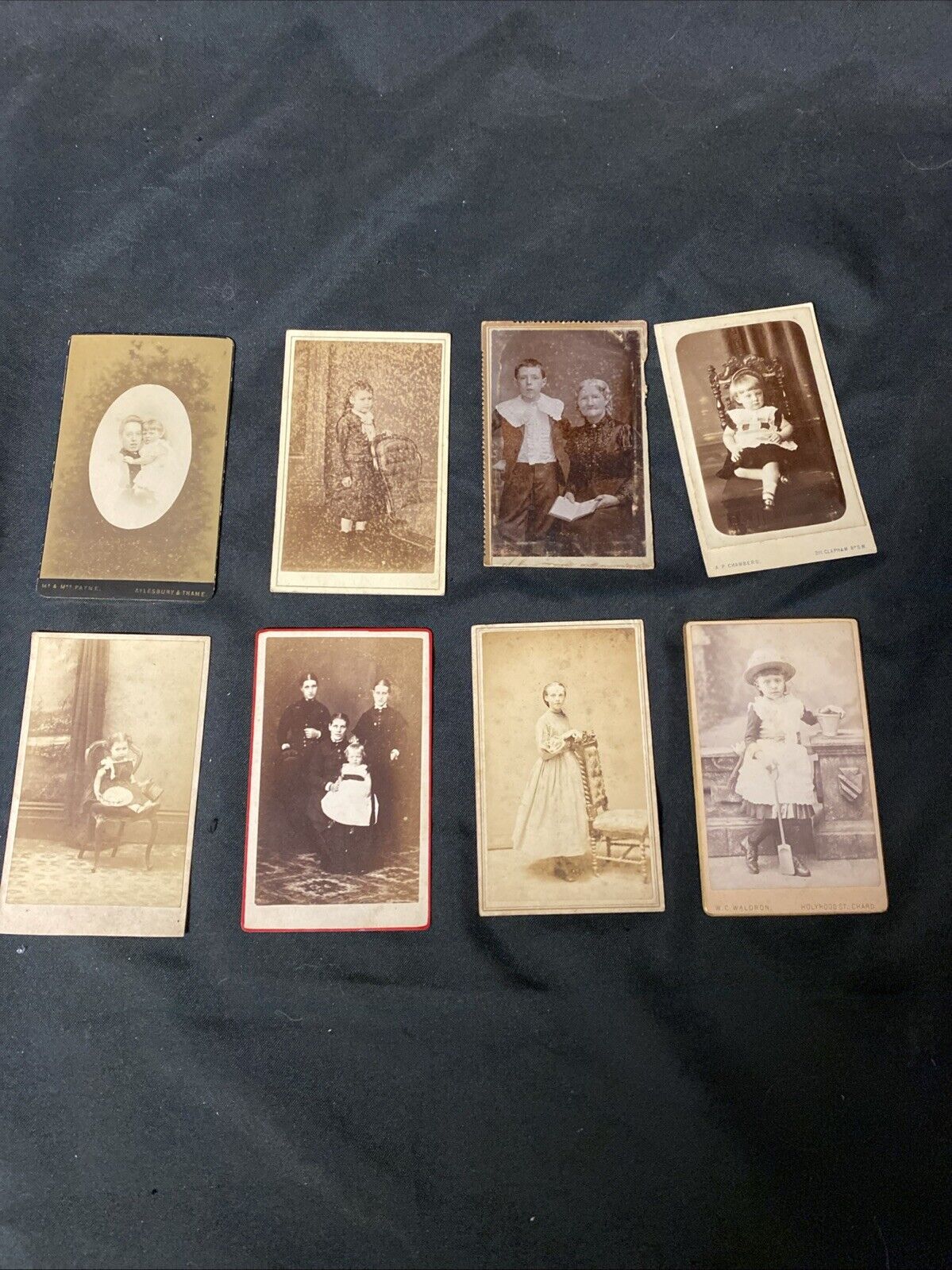 Victorian Carte De Vista CDV's x 8 Features Children Chard Thame London - (5440)