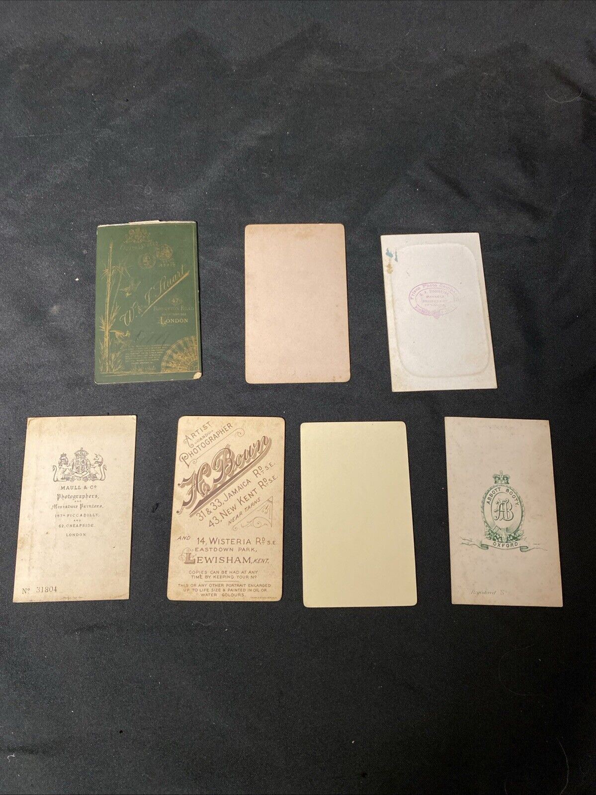 Victorian Carte De Vista CDV's x 7 Features Gentlemen Standing London - (5444)