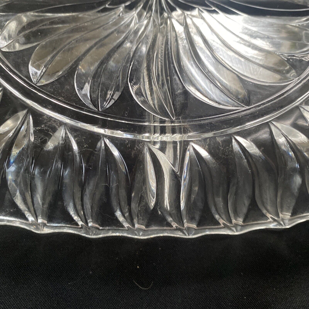 Vintage Heavy Cut Glass Serving dip snack nibbles dish - 9354