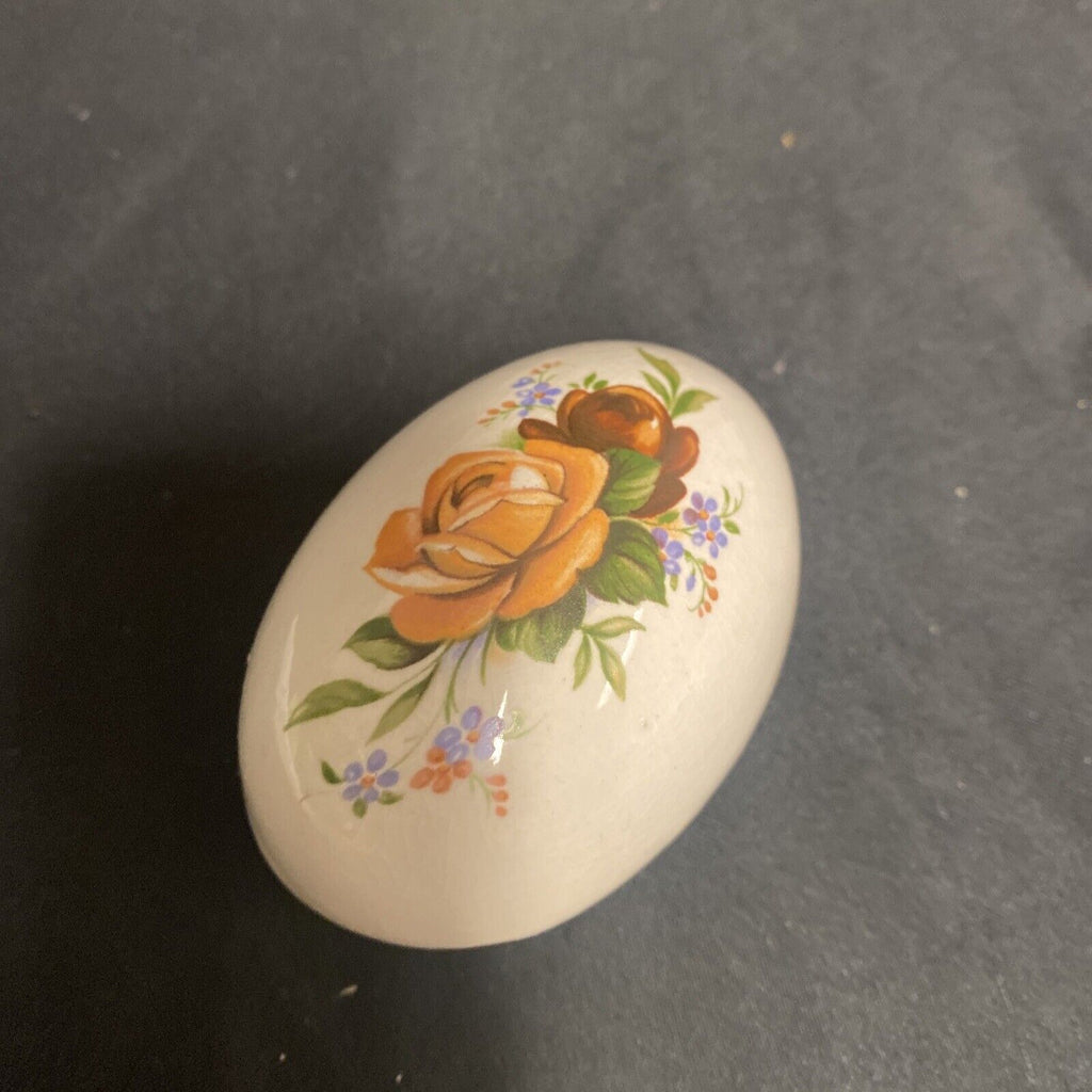 Trinket Box EGG - England Bone China Floral Design egg - (9228)