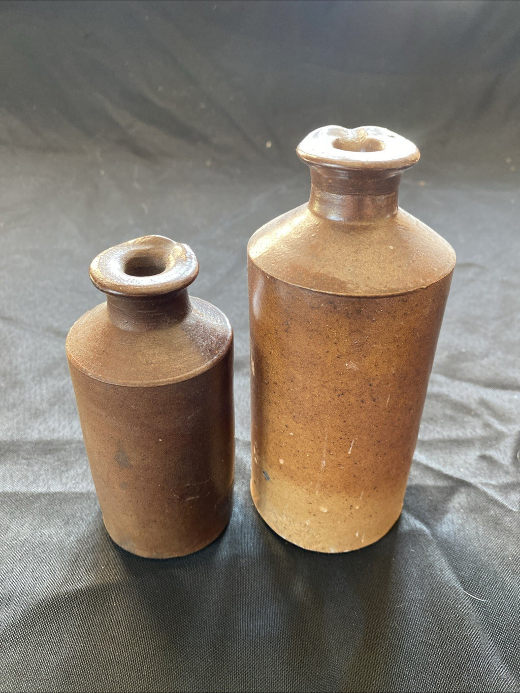 Pair of Salt Glaze Stoneware Bottles Lovatt & Lovatt Notts Langley Mill - (1002)