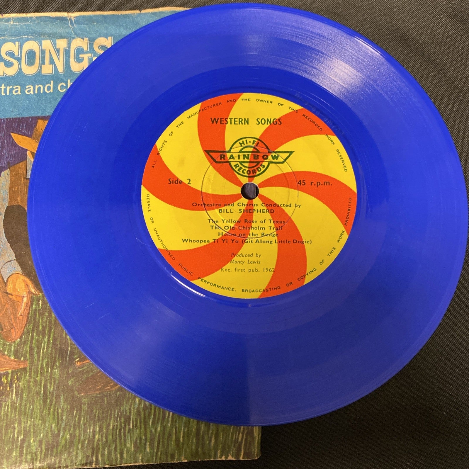 VINYL RECORD - Hi Fi Rainbow Records Western Songs BLUE Vinyl 7" - (1442