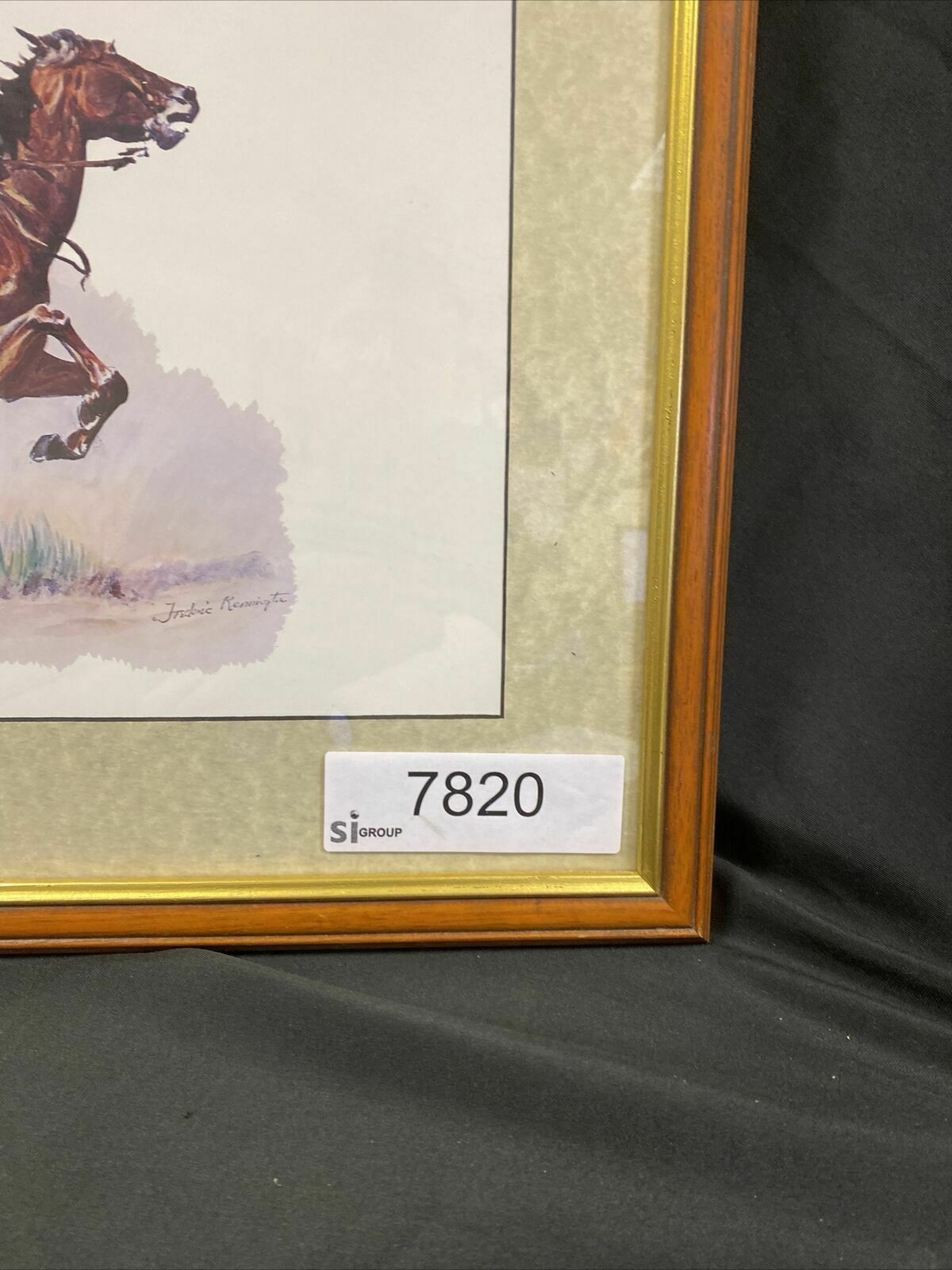 Frederic Remington A Crow Scout Watercolour print signed by Eugene Field  (7820