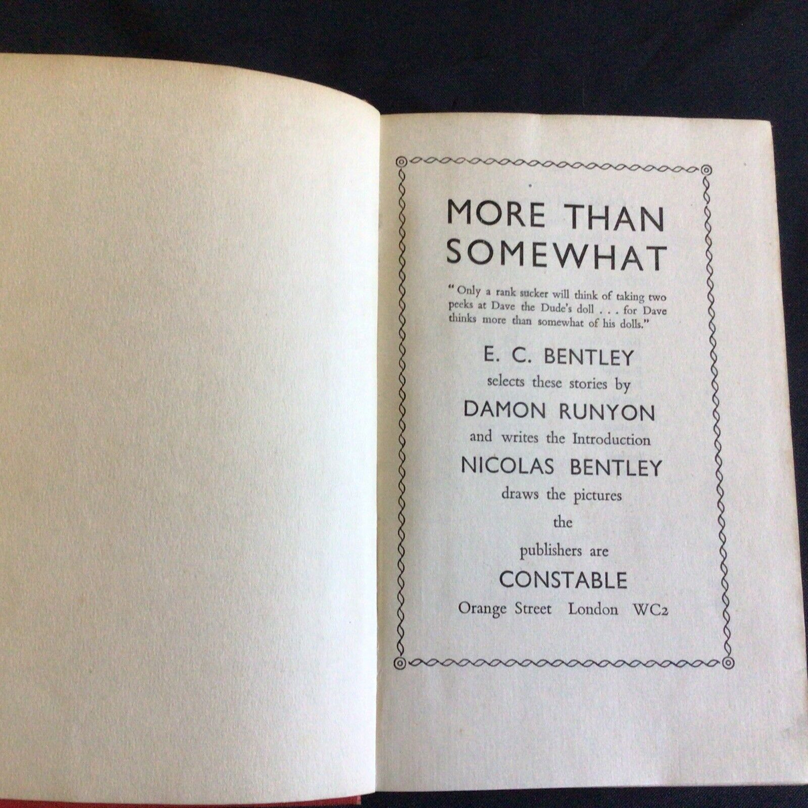 E. C. Bentley - More Than Somewhat Antique Book 1948 print - (9730)