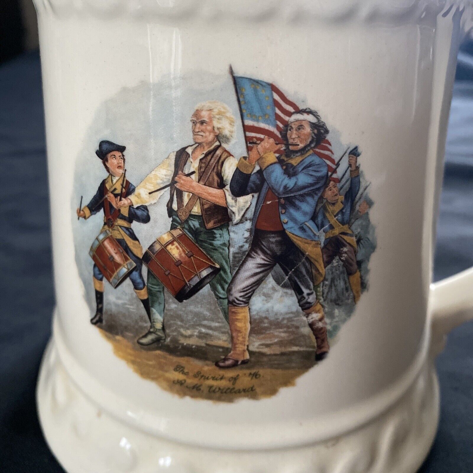 Ceramic Tankard Stein Made in U.S.A Civil war Large 1960's - 9368