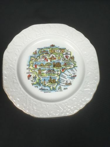 Wood & Sons 1940's Burslem Stratford alpine white ironstone plate - Devon (6634)