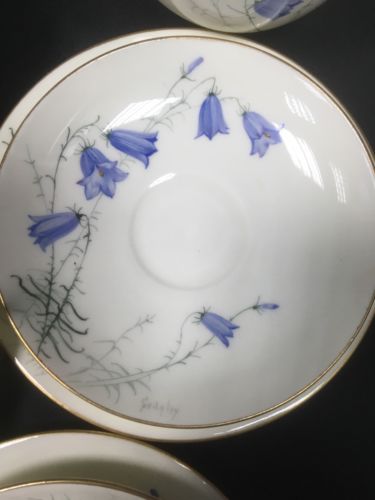 Royal Worcester SEDGLEY signed china RARE Art Deco 1923 - Teapot cups etc (2763)