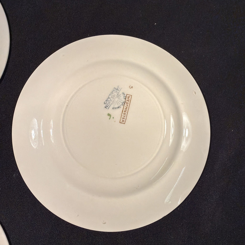J&G Meakin Westminster design Green & Gold 3 x Side Plates 18cm D.  -(2074)