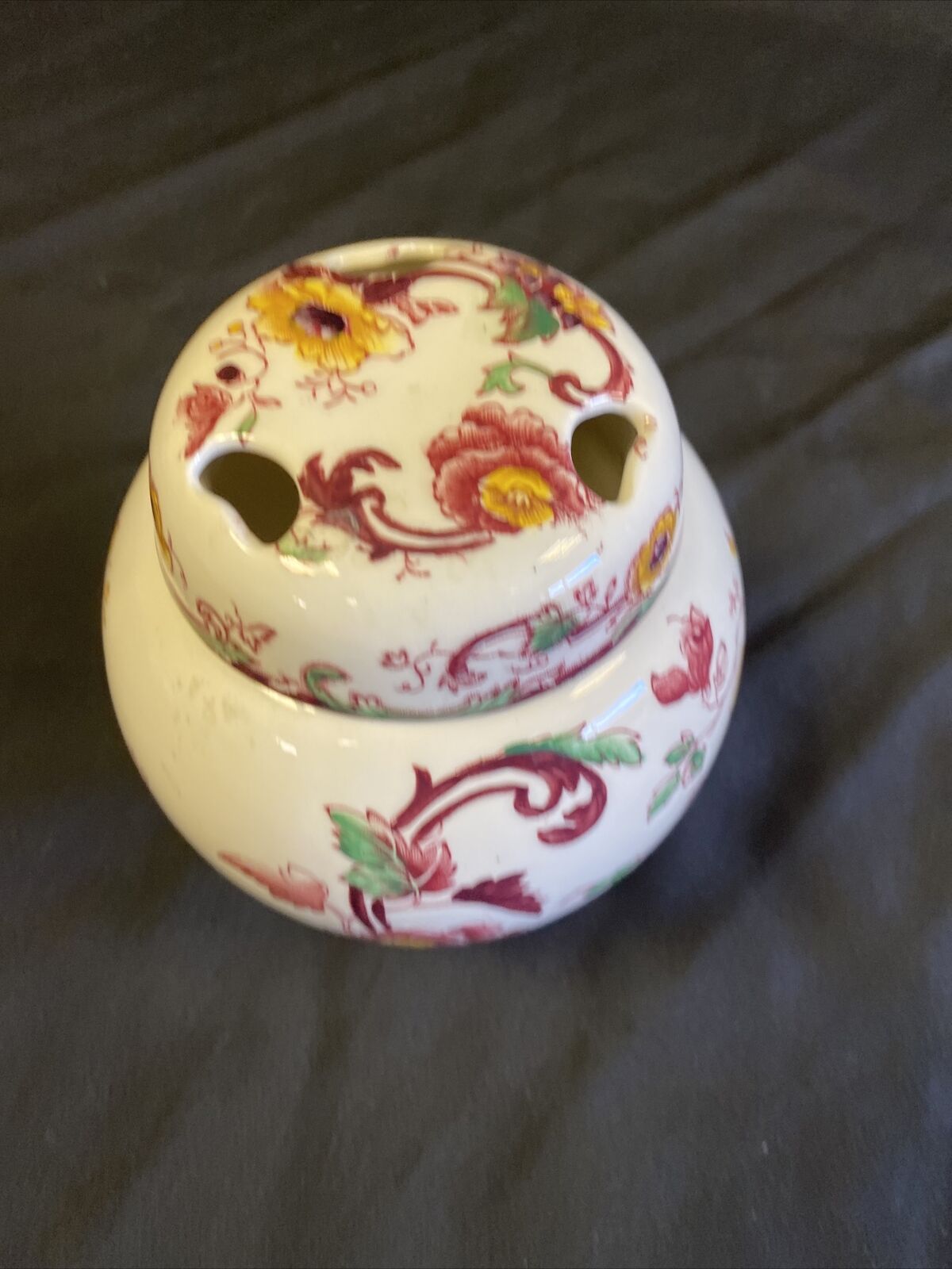 Antique Masons Ironstone Floris London Ginger Jar 12cm tall  - (7570)