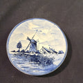 Vintage Delfts Blue Hand Painted Mini Hanging plate 12cm.D - (2051)
