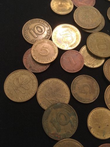 Germany 10 / 5 / 2 / 1 Pfennig coins x 37 - 1949 to 1980 - (2808)