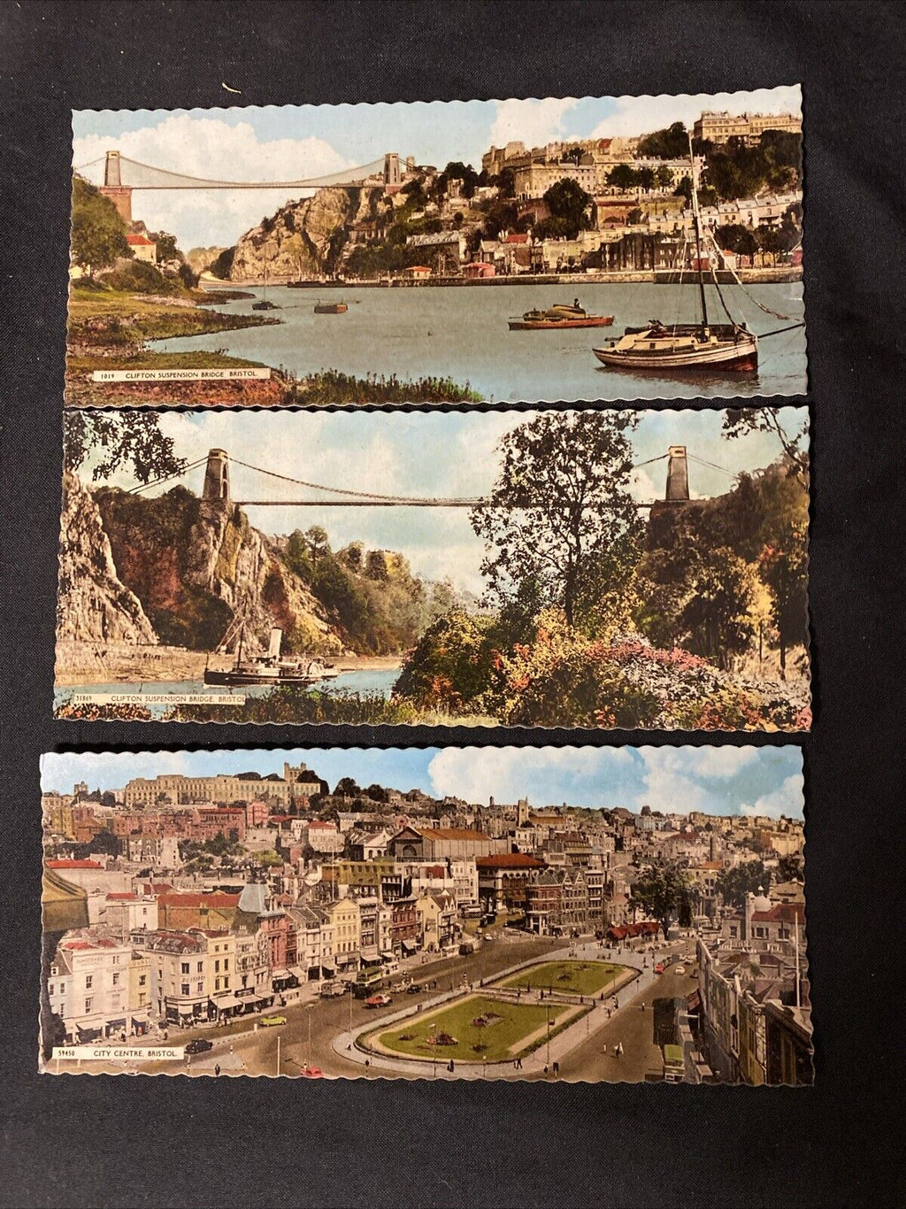 Bristol 1960's Real Photo Postcards x 3 City Centre & Clifton Bridge -(5501)
