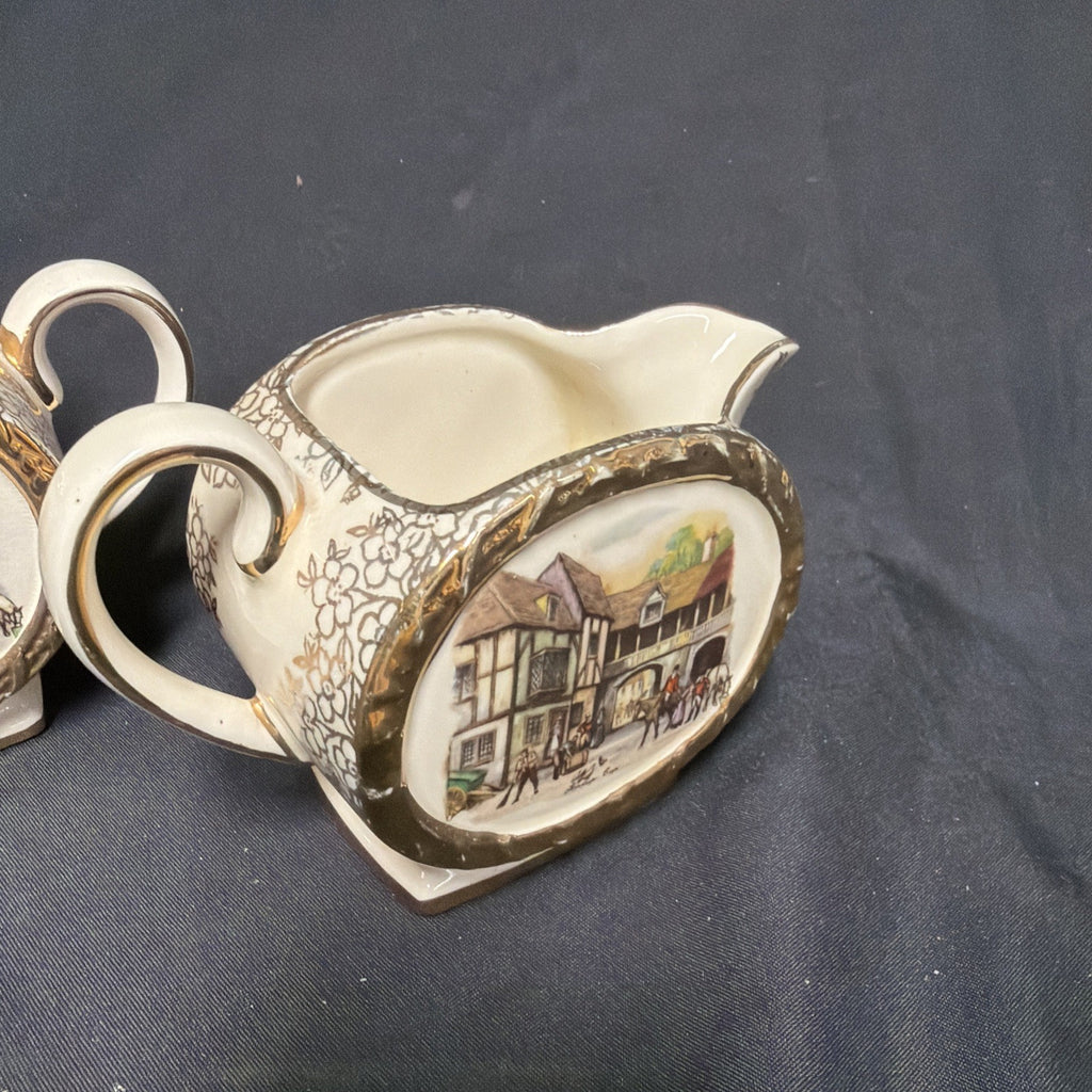 Sadler Set of 3 - Teapot, Creamer, Sugar Bowl - Design no 1761 "Stirrup Cup" - (1843)