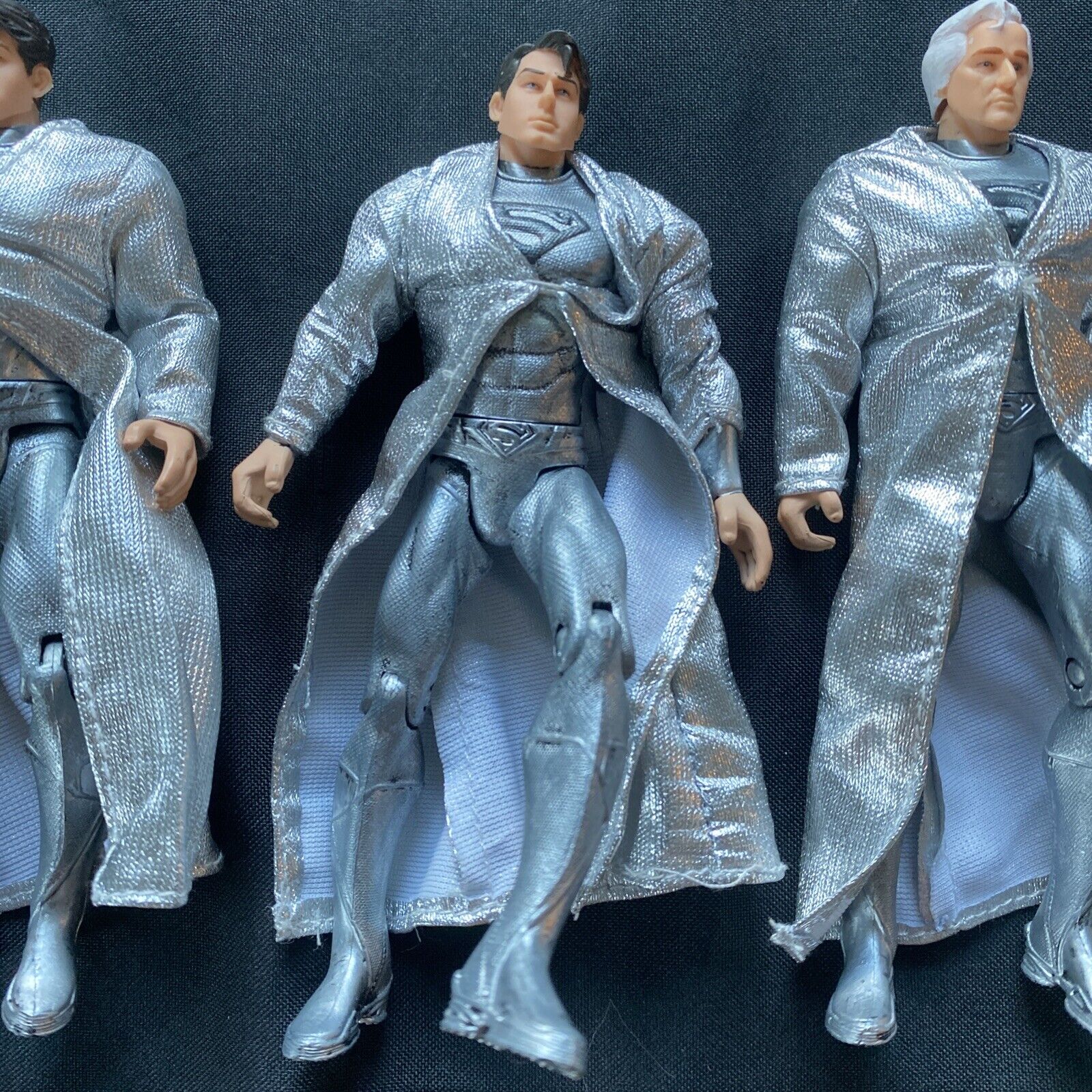Vintage Kal-El x 2 and Jor-El x 1 figures Superman 5" Articulated - (9601)