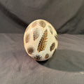 Ostrich egg Blown and decorated with Ostrich feathers African  - (1996)
