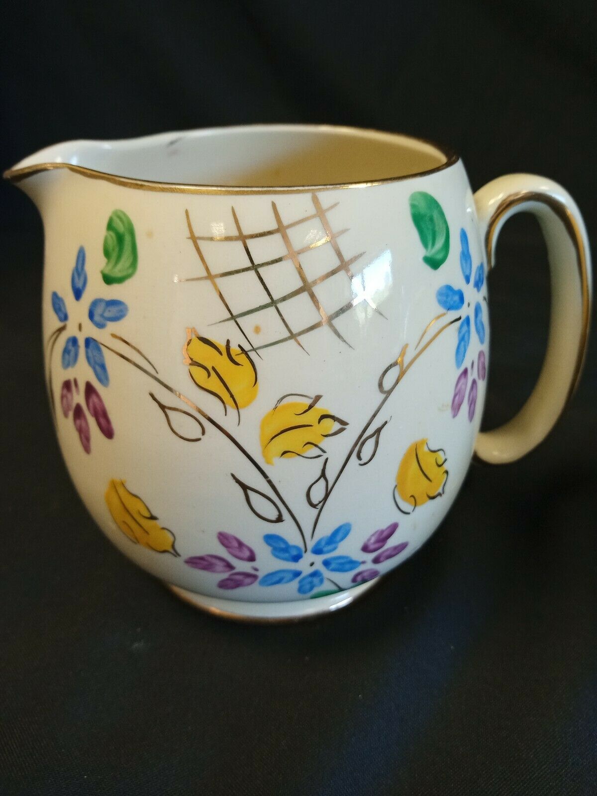 Sadler milk Jug x 2 Gilt edge - Vintage nice condition - (7894)